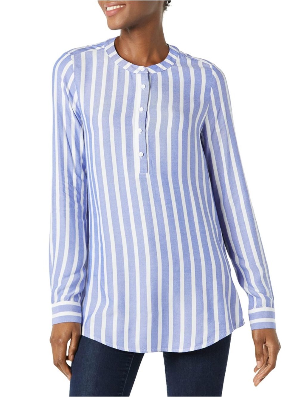 Amazon Essentials Blue & White Vertical Stripe Tunic Top - Size XXL - Picture 4 of 15